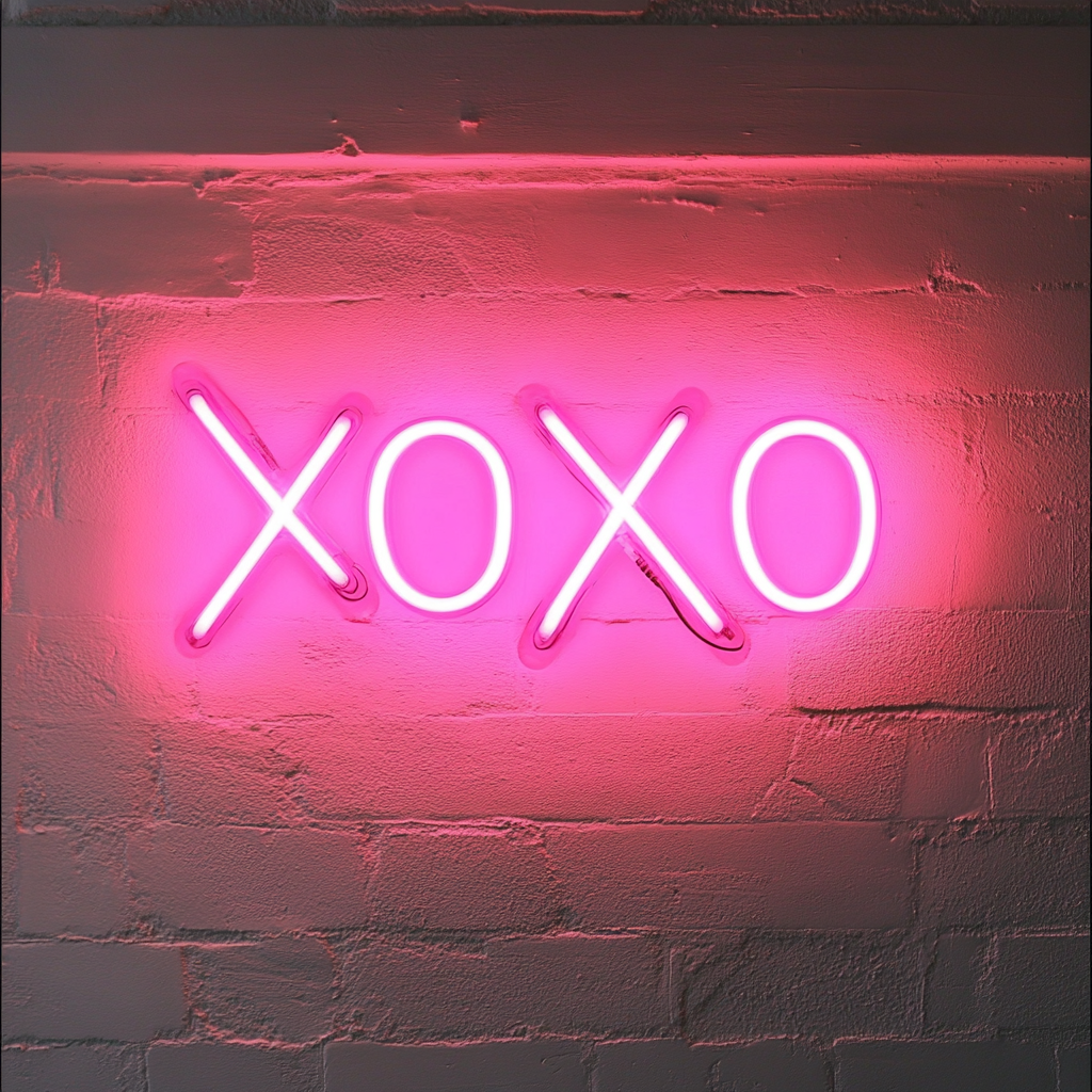XOXO - Pink Neon Sign, 18 Inches
