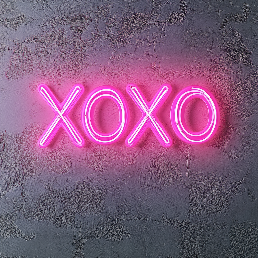 XOXO - Pink Neon Sign, 18 Inches