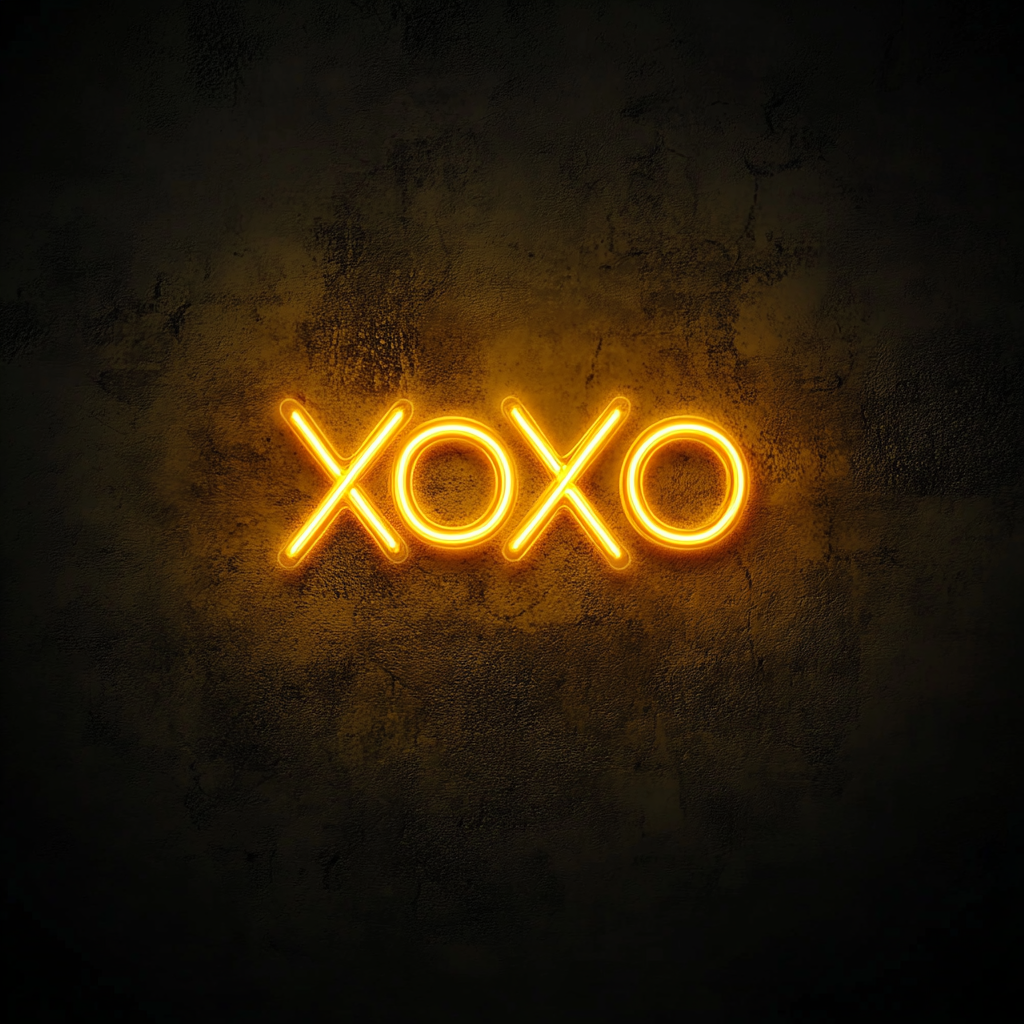 XOXO - Yellow Neon Sign, 18 Inches
