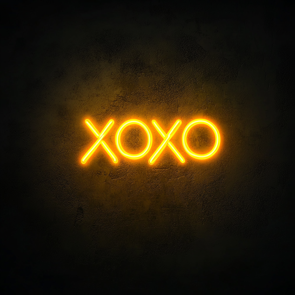 XOXO - Yellow Neon Sign, 18 Inches