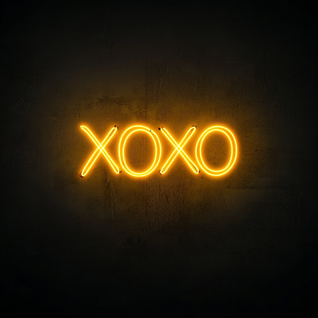 XOXO - Yellow Neon Sign, 18 Inches