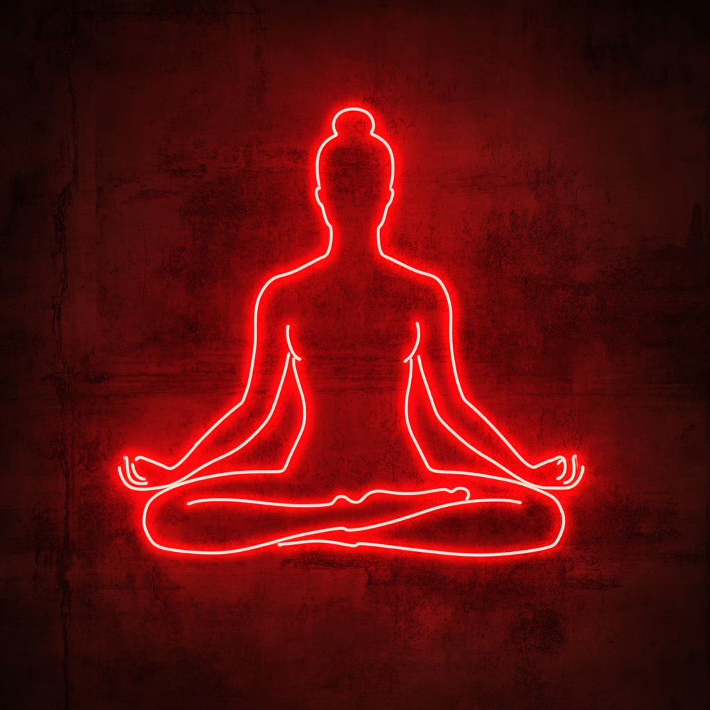 Yoga Pose - Red Neon Sign, 18 Inches