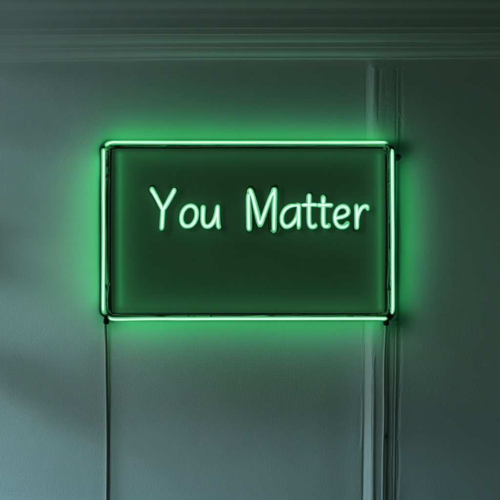 You Matter - Green Neon Sign, 18 Inches