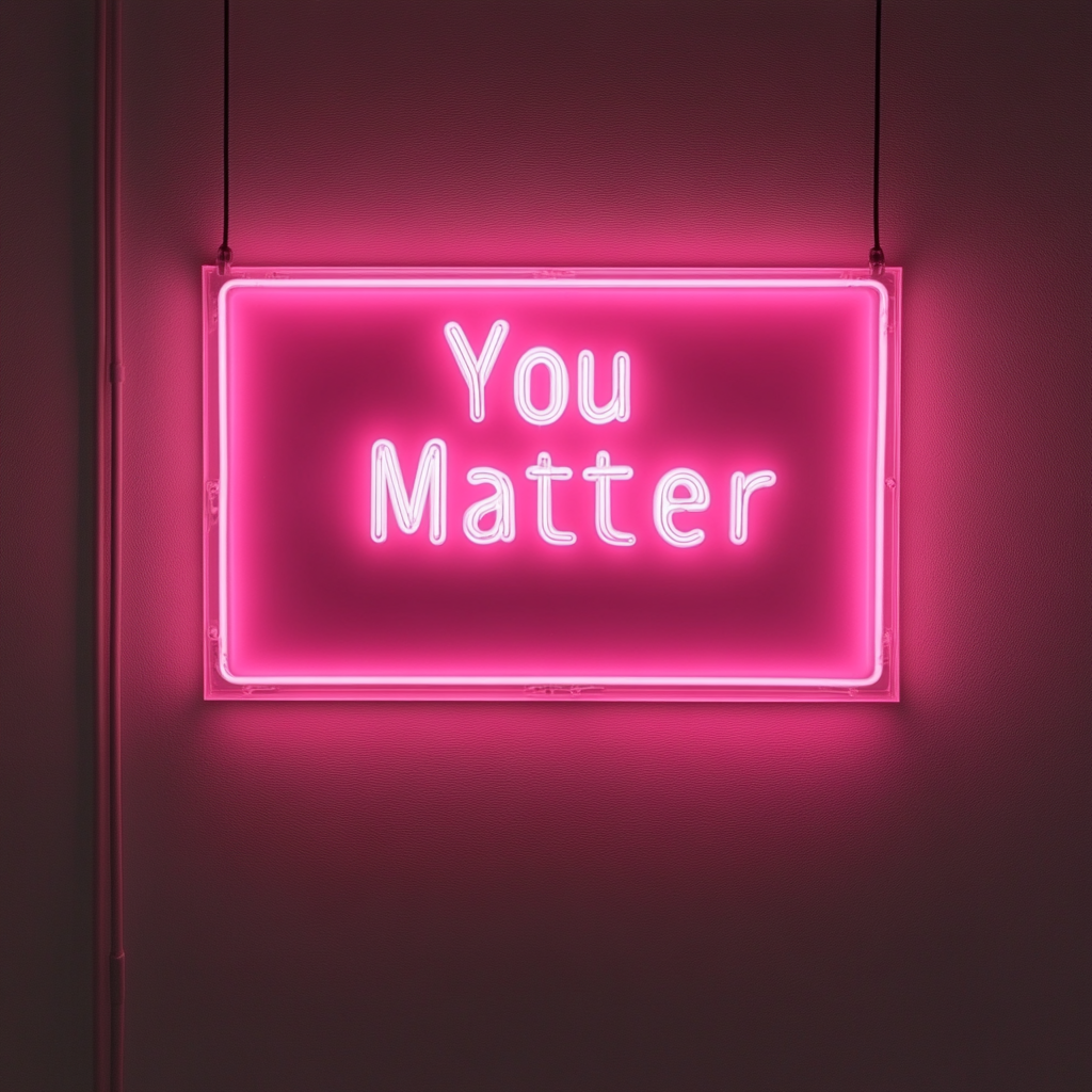 You Matter - Pink Neon Sign, 24 Inches