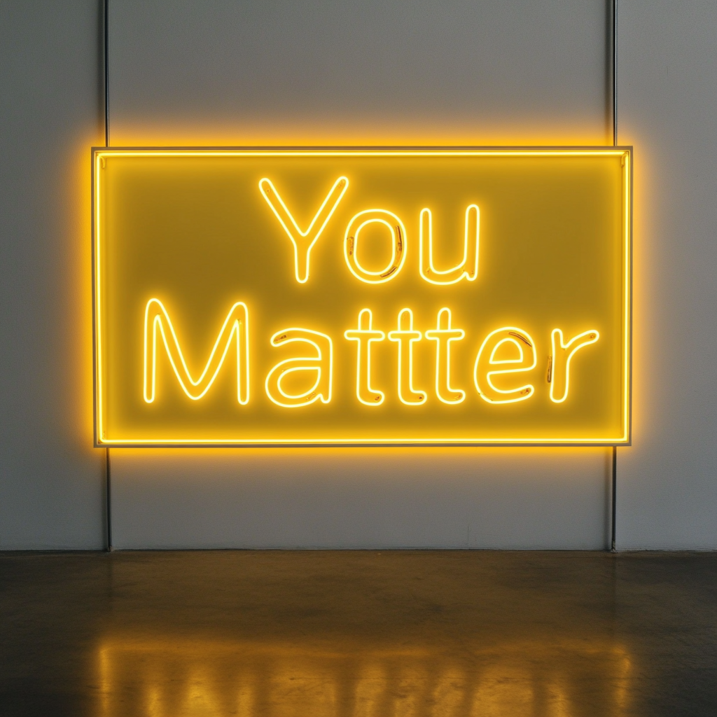 You Matter - Yellow Neon Sign, 24 Inches