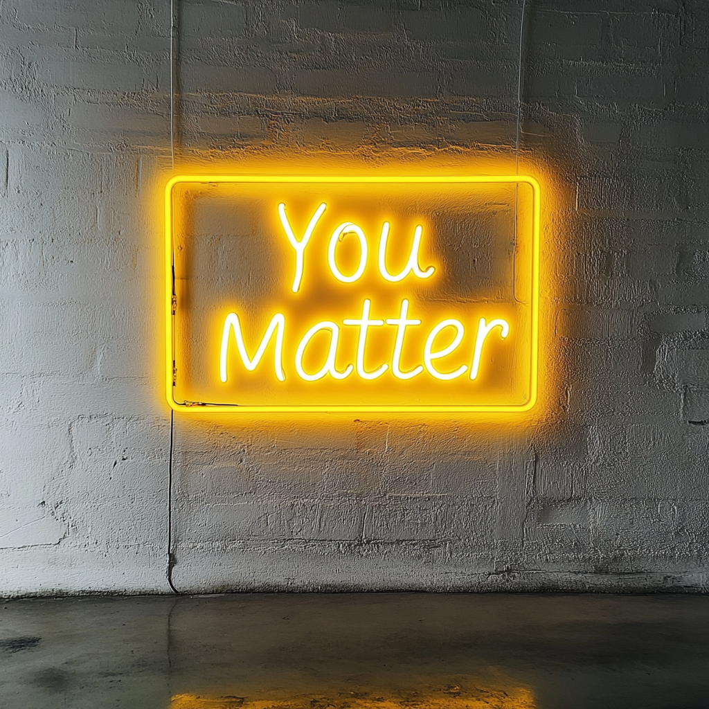 You Matter - Yellow Neon Sign, 24 Inches