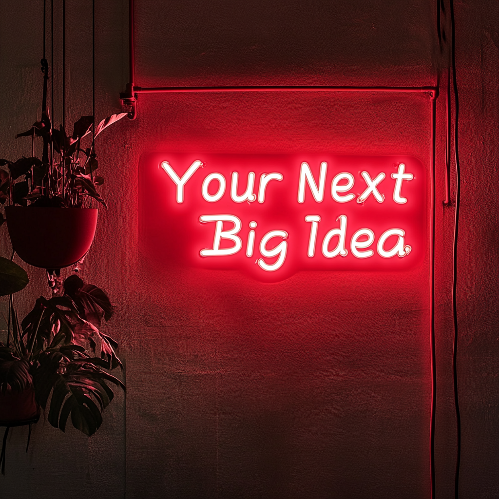 "Your Next Big Idea" - Red Neon Sign, 18 Inches