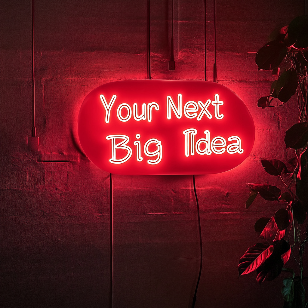 "Your Next Big Idea" - Red Neon Sign, 18 Inches