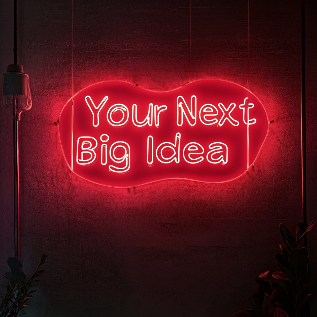 "Your Next Big Idea" - Red Neon Sign, 18 Inches